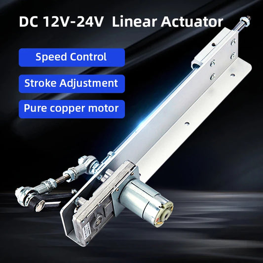 Linear Actuator Motor 12V DC Reduction Gear Motor Reciprocating Cycle Linear Mini Telescopic Linear Actuator Adjustable Stroke