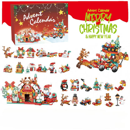 Christmas Advent Calendar Gift Box DIY Christmas Train Jesus Bricks Toys 24Days Countdown Calendar Box Surprise Christmas Gift