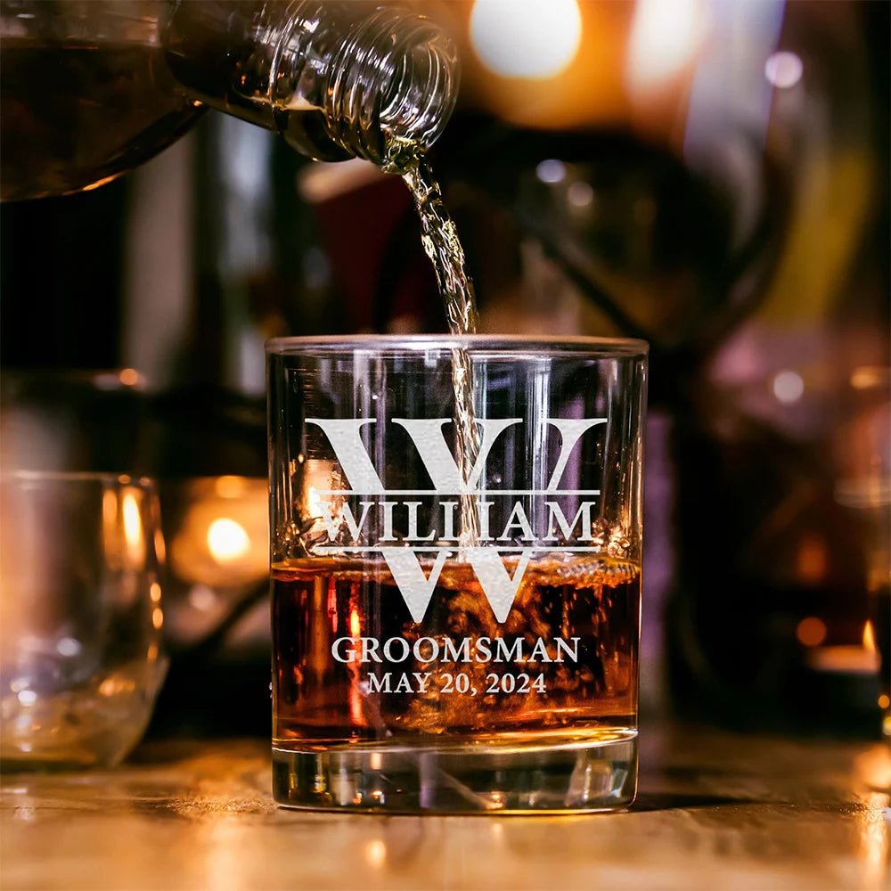 Personalized Christmas Gift Custom Best Man Glass Engraved Gift Idea Drink