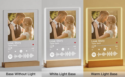 Custom Acrylic Plaque Christmas Birthday Gifts for Mom Personalized Photo Frame with Night Light Best Dad Ever Family Xmas Gifts