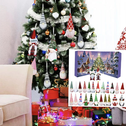 Christmas Countdown Calendar 24 Days Plush Gnome Advent Set Holiday Toy Decorations Festive Gift Idea Winter Themed Collectible