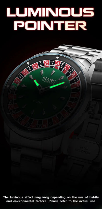 Mark Fairwhale 5031 Men Quartz Watch European recessed wheel design Arabic numerals Rotating Dial Roulette Watch montres hommes