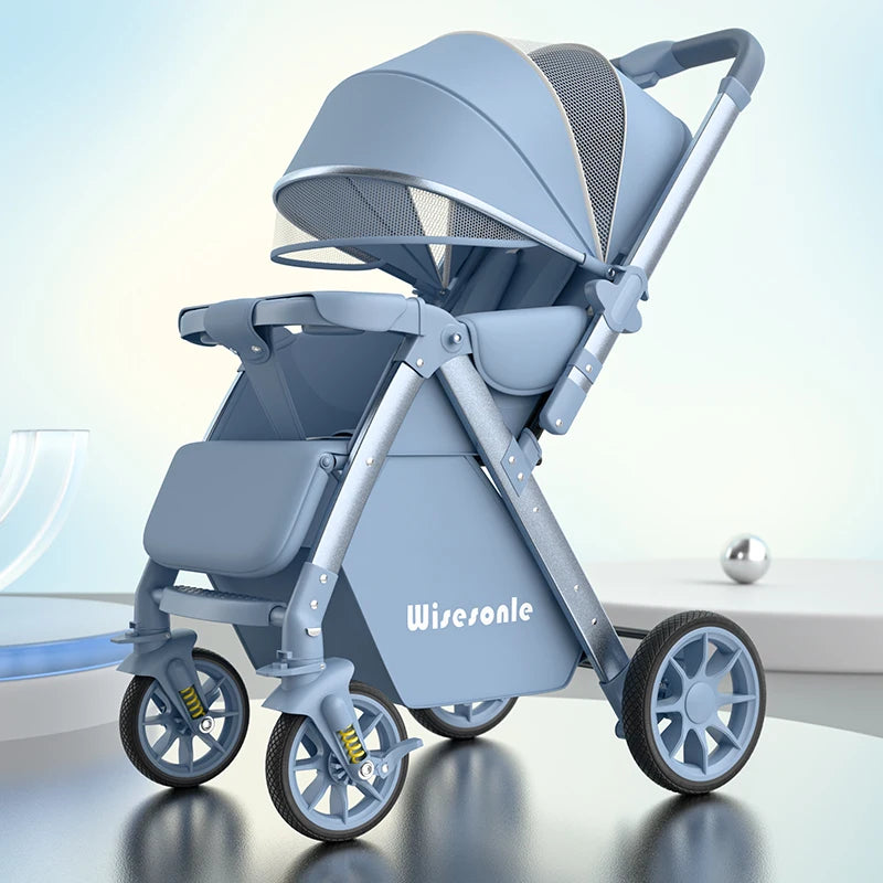 Upgraded Baby Strollers can Sit and Lie Down High Landscape Lightweight Folding Two-way Stroller Children Stroller
