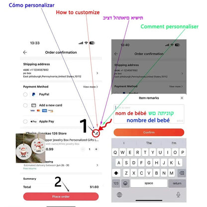 Custom Baby's First Christmas Baubles Custom Keepsake Christmas Ornament New Baby Gifts Xmas Holiday Gifts for Newborn