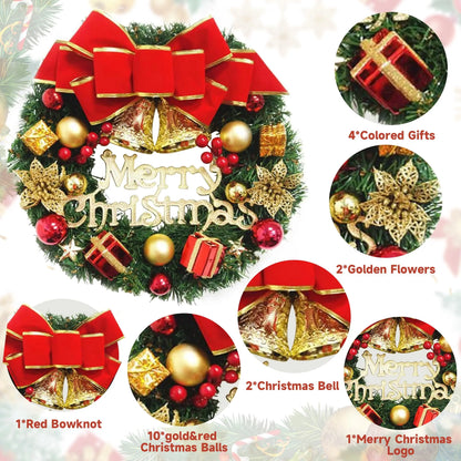 Christmas Decoration Handmade Simulation Christmas Wreath Door Hanging Window Props Exquisite High Quality Home Decor