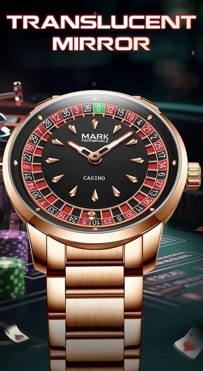 Mark Fairwhale 5031 Men Quartz Watch European recessed wheel design Arabic numerals Rotating Dial Roulette Watch montres hommes