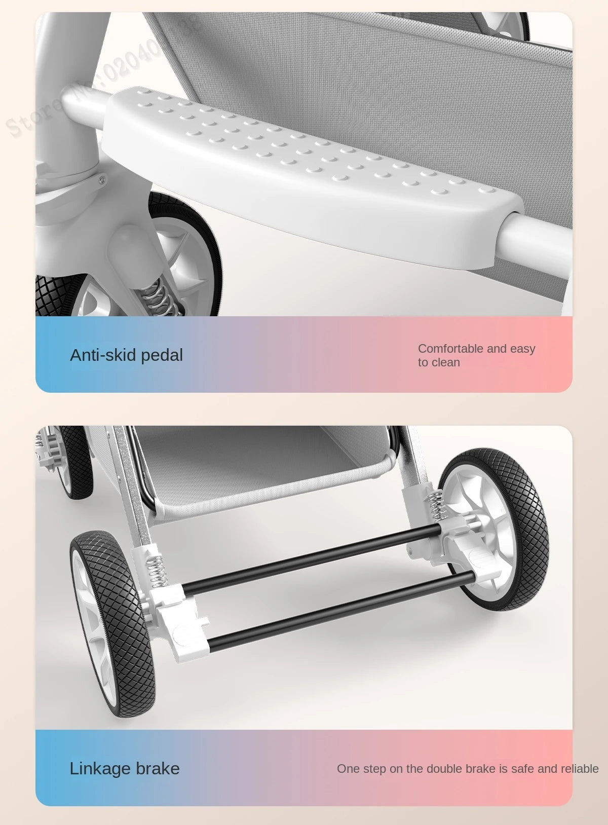 Upgraded Baby Strollers can Sit and Lie Down High Landscape Lightweight Folding Two-way Stroller Children Stroller