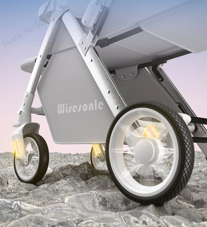 Upgraded Baby Strollers can Sit and Lie Down High Landscape Lightweight Folding Two-way Stroller Children Stroller