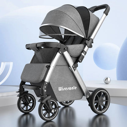 Upgraded Baby Strollers can Sit and Lie Down High Landscape Lightweight Folding Two-way Stroller Children Stroller