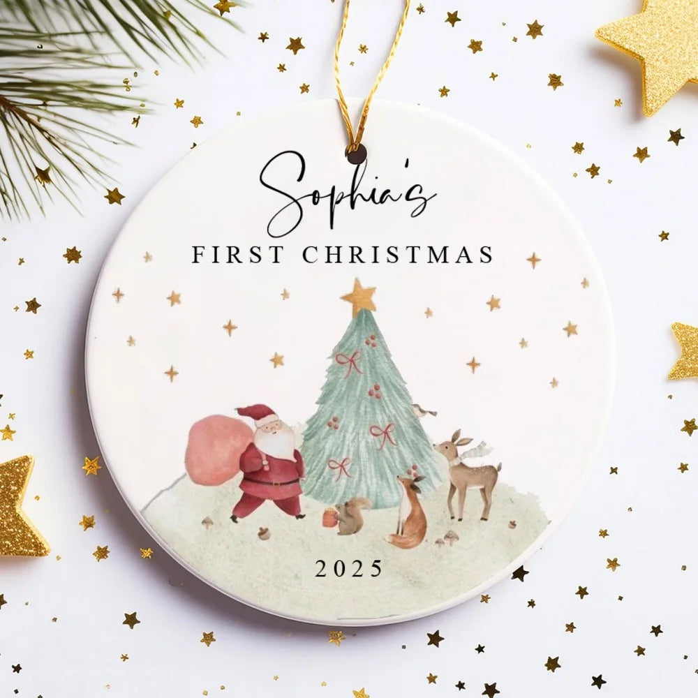 Custom Baby's First Christmas Baubles Custom Keepsake Christmas Ornament New Baby Gifts Xmas Holiday Gifts for Newborn