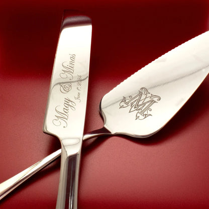 Personalized Cake Cutting Set Custom Engraved Birthday Gifts Wedding Gifts For Bridal Shower Unique Anniversary Engagement Gifts