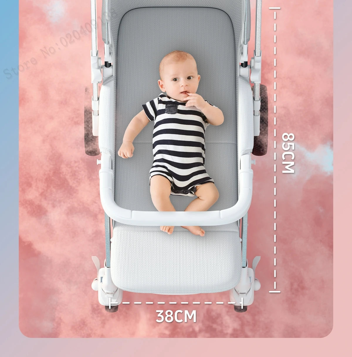 Upgraded Baby Strollers can Sit and Lie Down High Landscape Lightweight Folding Two-way Stroller Children Stroller