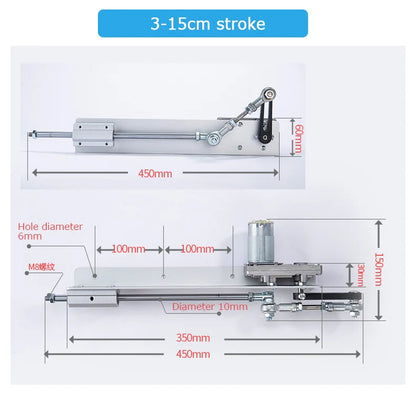 Linear Actuator Motor 12V DC Reduction Gear Motor Reciprocating Cycle Linear Mini Telescopic Linear Actuator Adjustable Stroke
