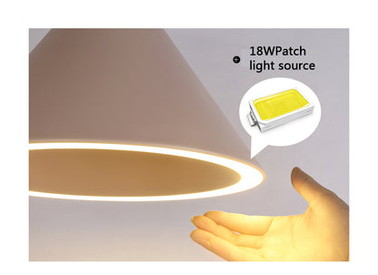 Nordic Design Cone Shape Ceiling Pendant Lamp for Dining Kitchen Island Living Room Three Lighting Methods Hanging Led Light