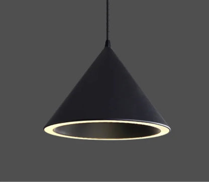 Nordic Design Cone Shape Ceiling Pendant Lamp for Dining Kitchen Island Living Room Three Lighting Methods Hanging Led Light
