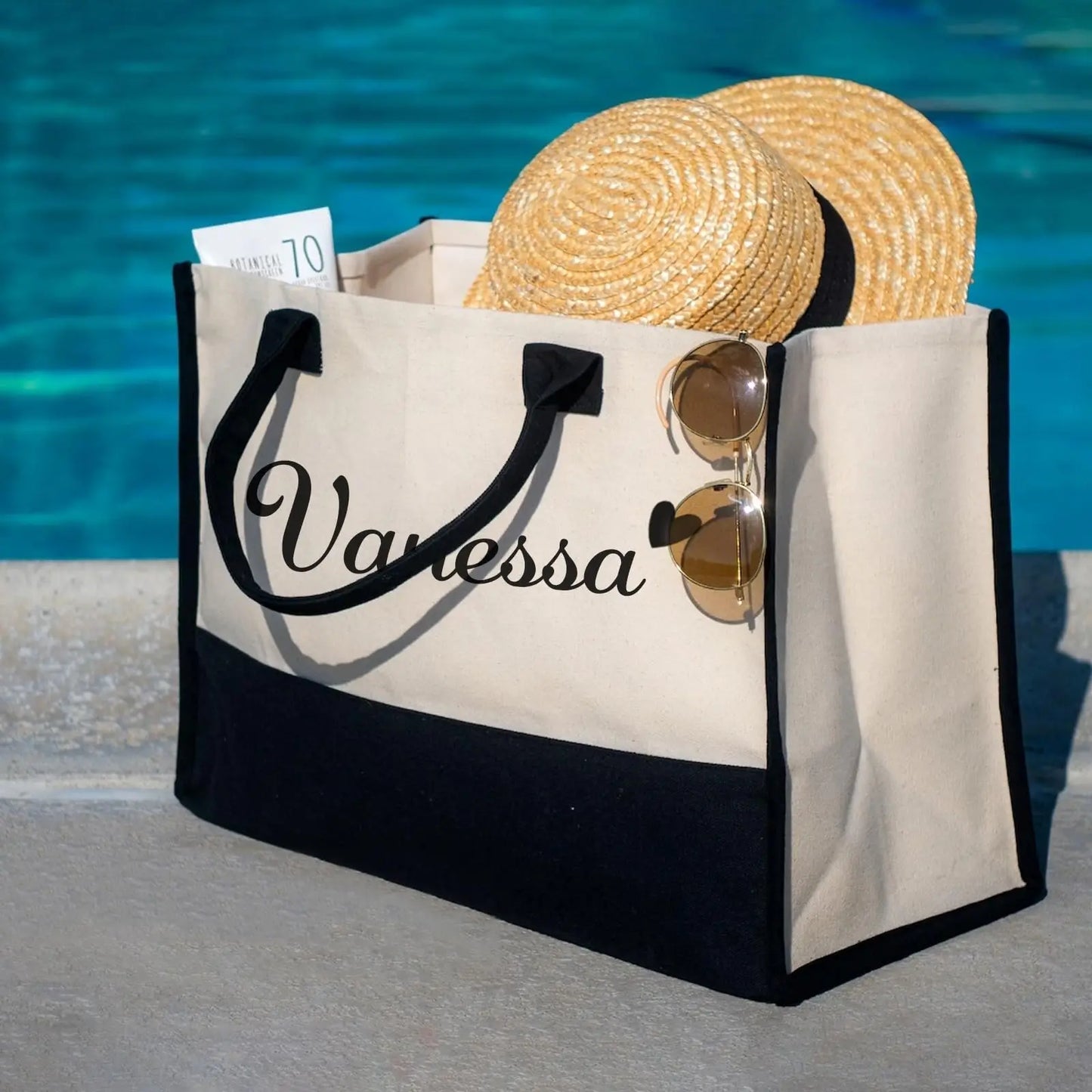 Personalized Tote Bag for Women Custom Beach Bags with Name Best Friend Gifts for Birthday Wedding Bride Bridesmaid