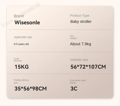 Upgraded Baby Strollers can Sit and Lie Down High Landscape Lightweight Folding Two-way Stroller Children Stroller