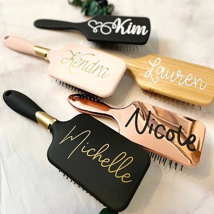 Custom Bridesmaid Gifts Personalized Hair Brushes Trendy Accessories Paddle Brush Bridal Party Hen Night Bachelorette Favors