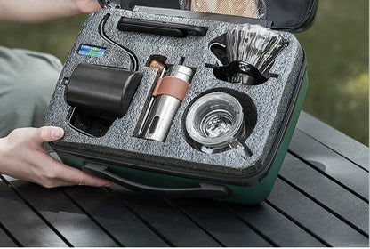 5~9pcs Pour Over Coffee Sets Coffee Bean Grinder Drip Kettle Coffee Pot Outdoor Travel Wilderness Kit Gift Box Camping Picnic