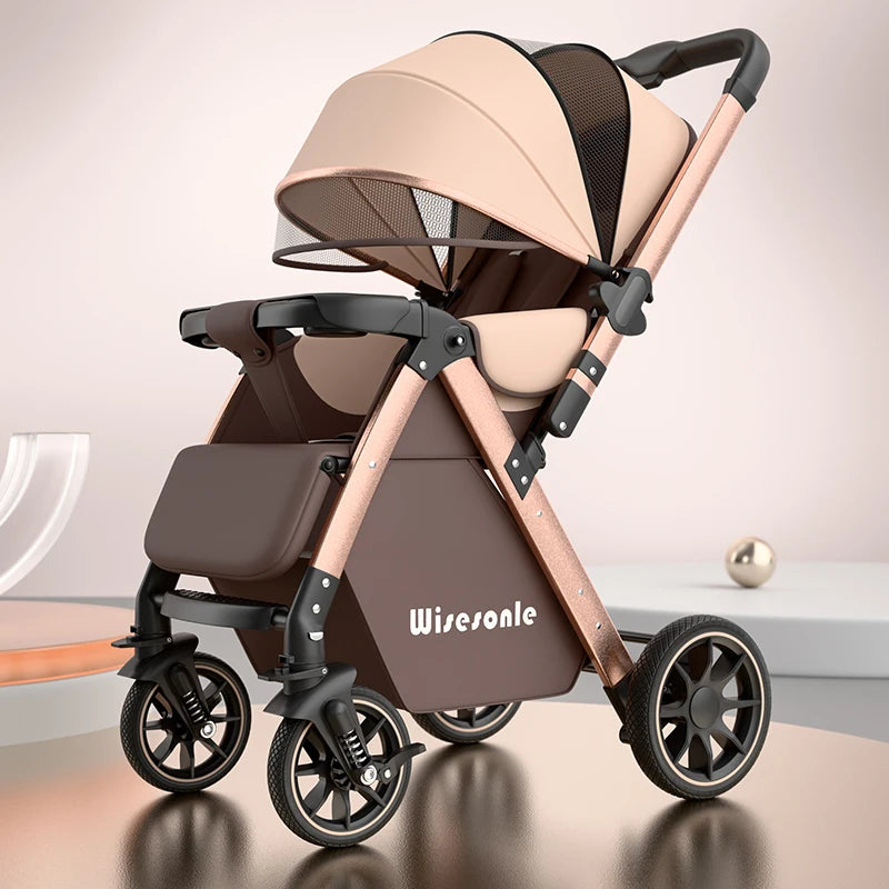 Upgraded Baby Strollers can Sit and Lie Down High Landscape Lightweight Folding Two-way Stroller Children Stroller