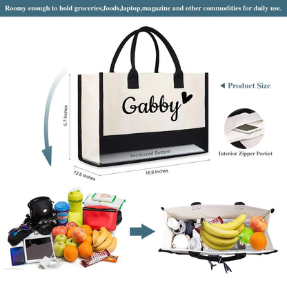 Personalized Tote Bag for Women Custom Beach Bags with Name Best Friend Gifts for Birthday Wedding Bride Bridesmaid