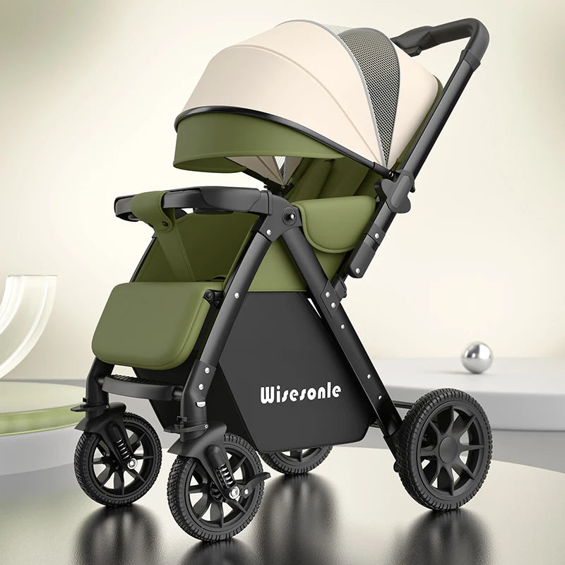 Upgraded Baby Strollers can Sit and Lie Down High Landscape Lightweight Folding Two-way Stroller Children Stroller