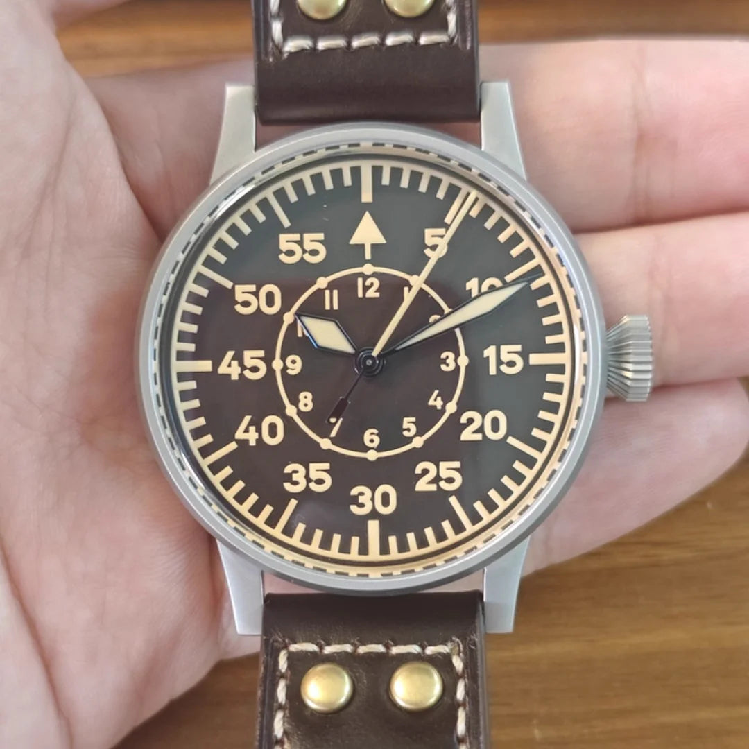 Hruodland 2025 New Men Mechanical Watch PT5000 F013 Retro 42mm Luminous Waterproof 100m Sport Sapphire Glass reloj hombre