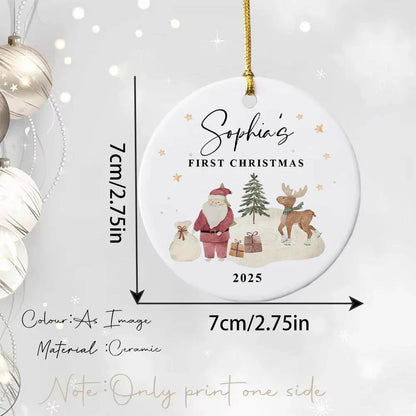 Custom Baby's First Christmas Baubles Custom Keepsake Christmas Ornament New Baby Gifts Xmas Holiday Gifts for Newborn