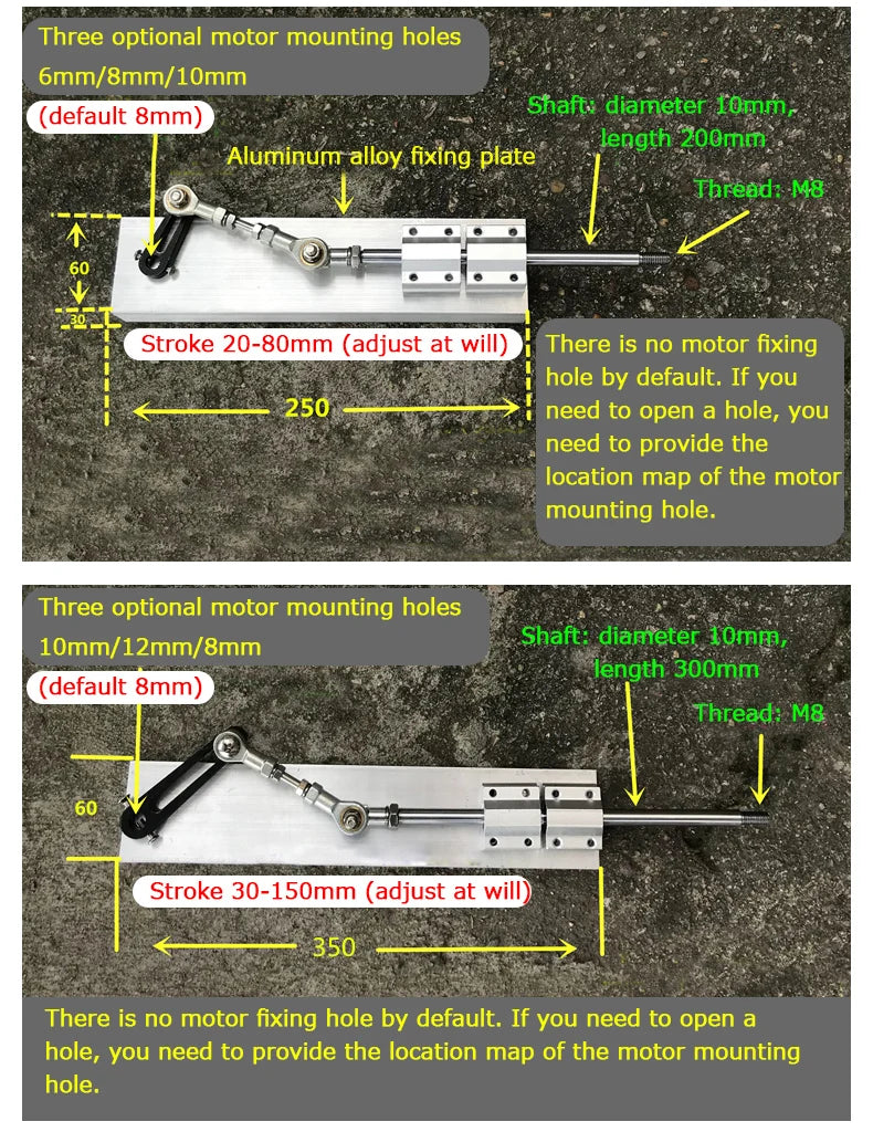 Linear Actuator Motor 12V DC Reduction Gear Motor Reciprocating Cycle Linear Mini Telescopic Linear Actuator Adjustable Stroke