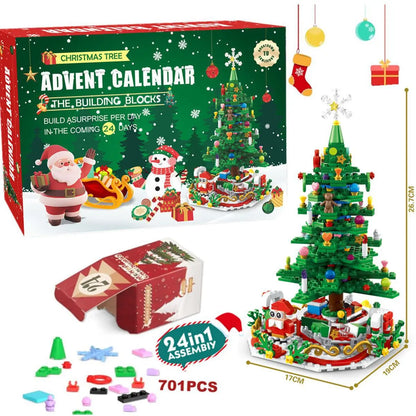 Christmas Advent Calendar Gift Box DIY Christmas Train Jesus Bricks Toys 24Days Countdown Calendar Box Surprise Christmas Gift