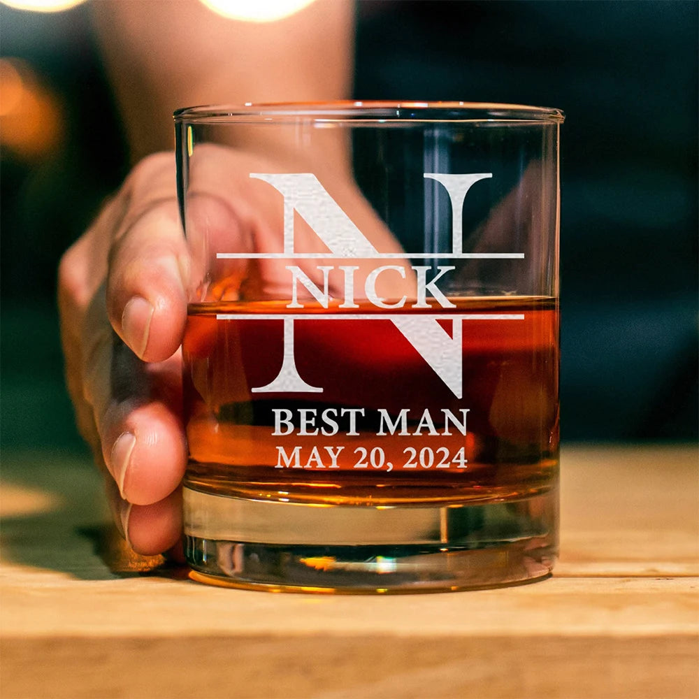 Personalized Christmas Gift Custom Best Man Glass Engraved Gift Idea Drink