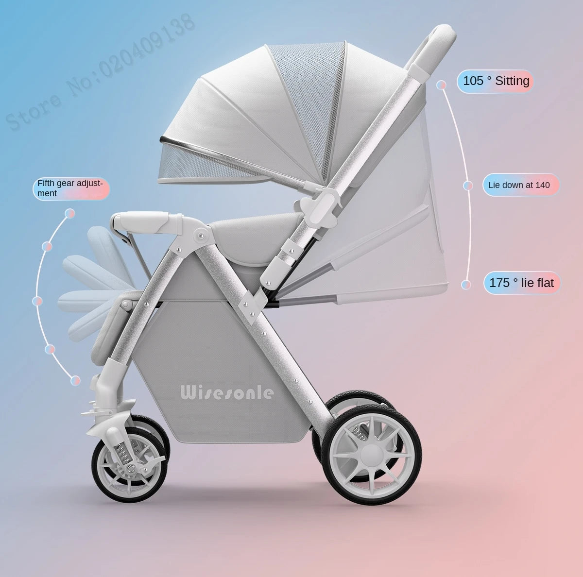 Upgraded Baby Strollers can Sit and Lie Down High Landscape Lightweight Folding Two-way Stroller Children Stroller
