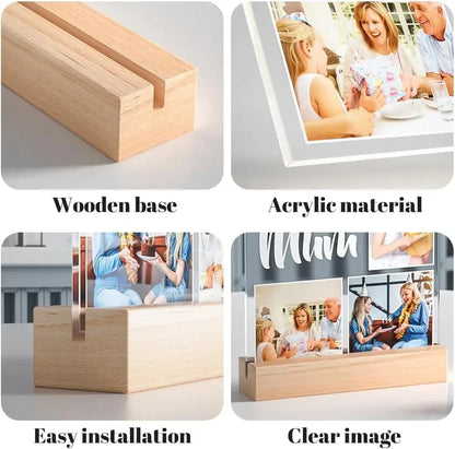 Personalized Couple Gift for Women Men Boyfriend Girlfriend Best Friend Holiday Birthday Mother's Day Custom Photo Lamp Frame