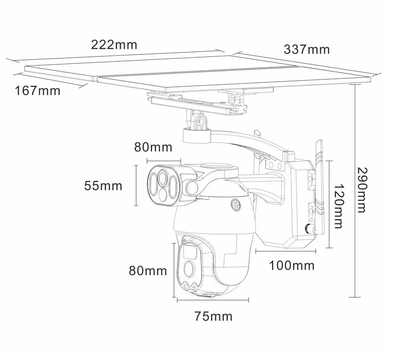 2.5Inch 6MP UHD Dual Lens Solar Power WIFI/4G  PTZ IP Dome Camera Full Color AI Humanoid Detection  Security CCTV Baby Monitor