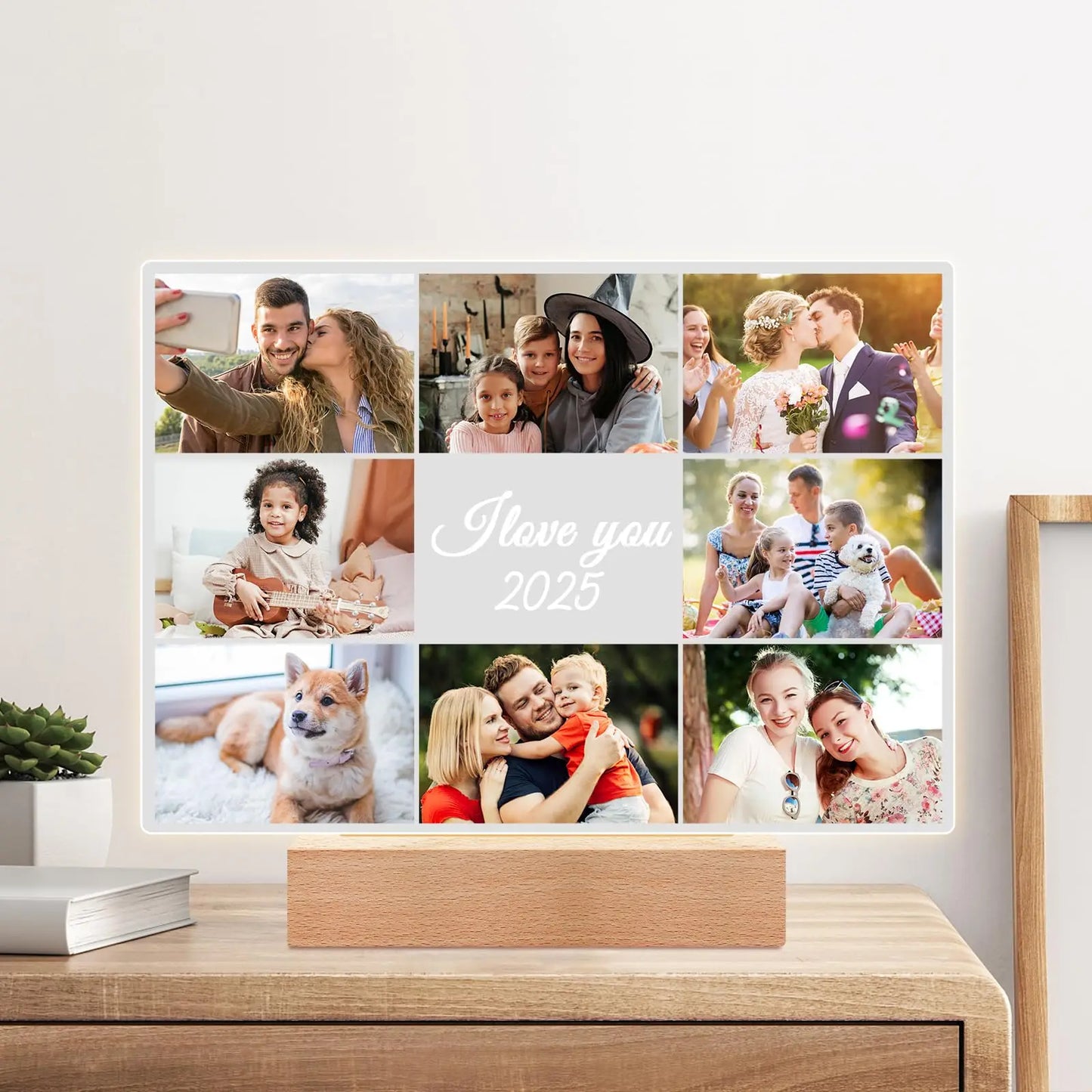 Personalized Couple Gift for Women Men Boyfriend Girlfriend Best Friend Holiday Birthday Mother's Day Custom Photo Lamp Frame