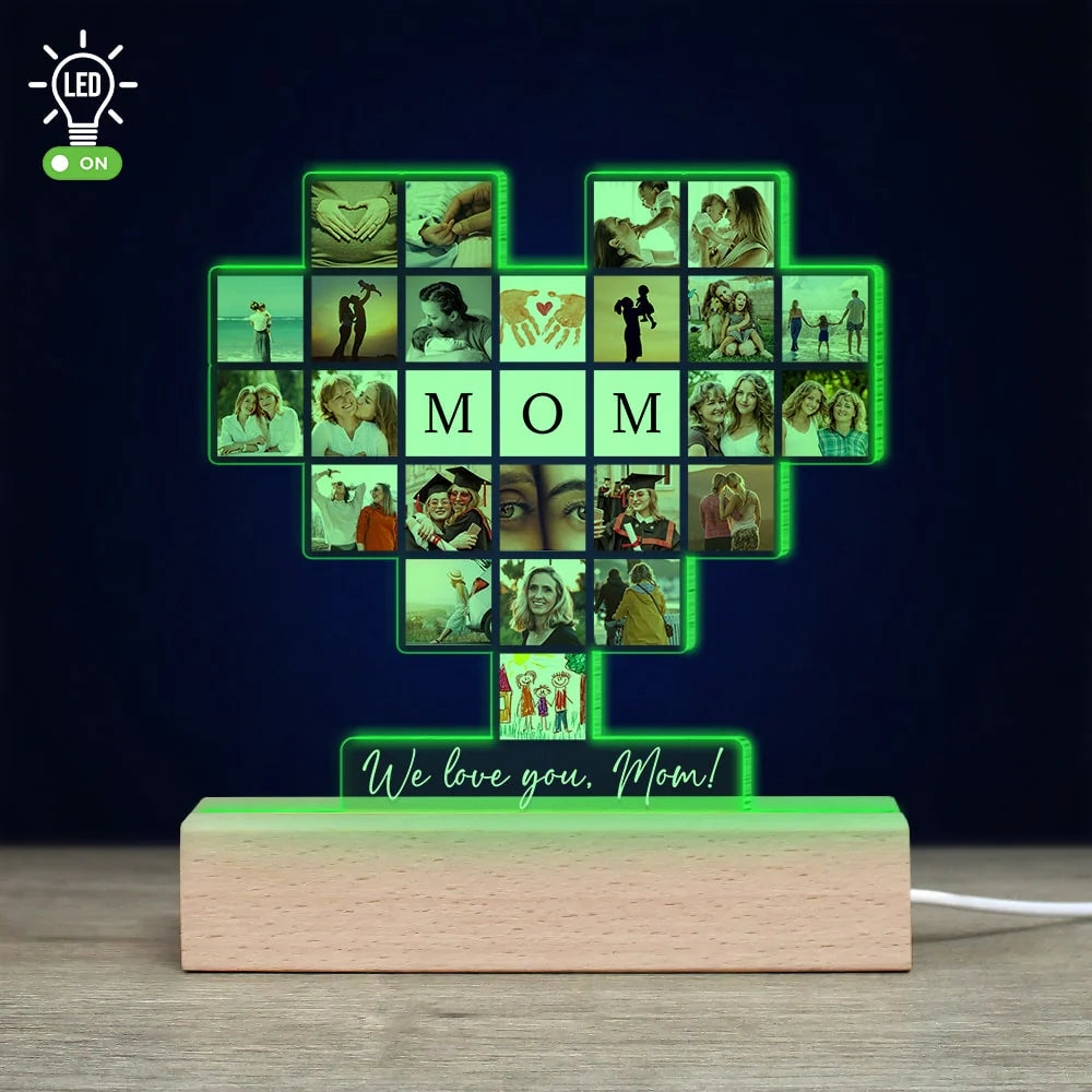 Family, Custom Photo Family 3D Led Light, Gift for Family