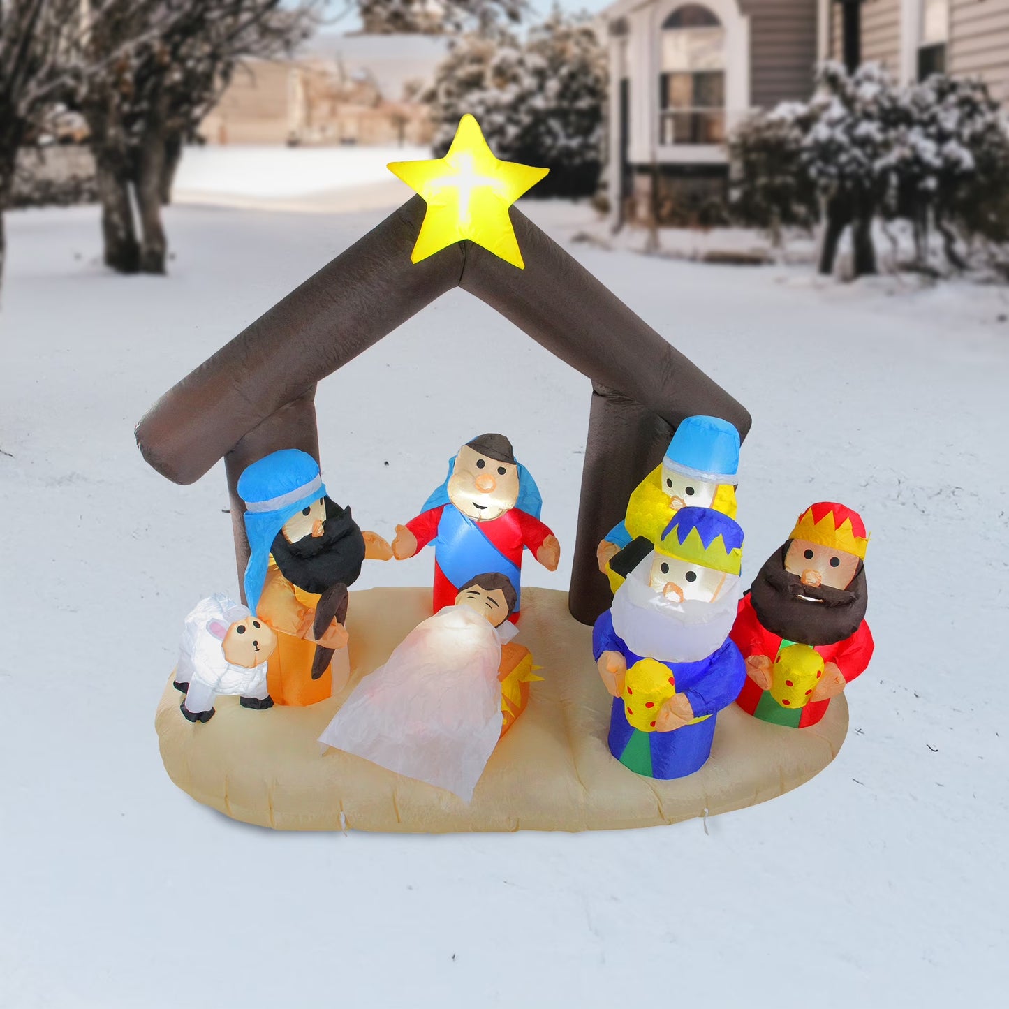 Lighted Inflatable Nativity Scene Outdoor Christmas Decoration - 5.5'