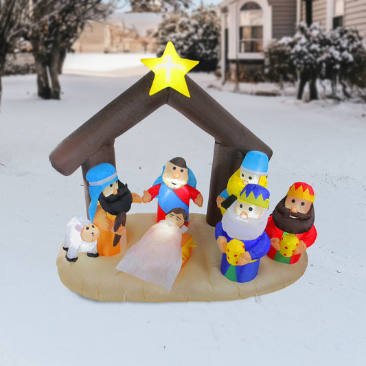 Lighted Inflatable Nativity Scene Outdoor Christmas Decoration - 5.5'