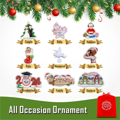 Reindeer Family of 2 Personalized Christmas Ornament - Couple'S First Christmas Together Keepsake Gift